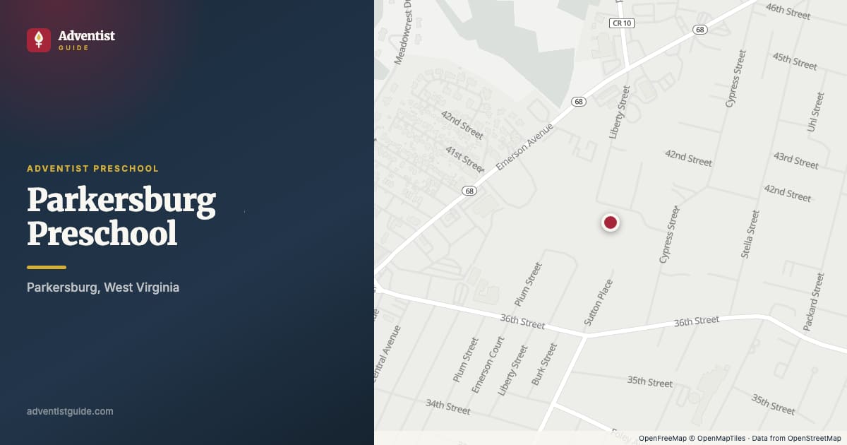 Map showing Parkersburg Preschool in Parkersburg, West Virginia