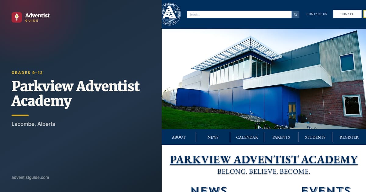 The Parkview Adventist Academy website