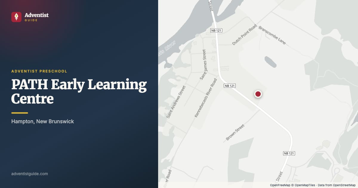 Map showing PATH Early Learning Centre in Hampton, New Brunswick