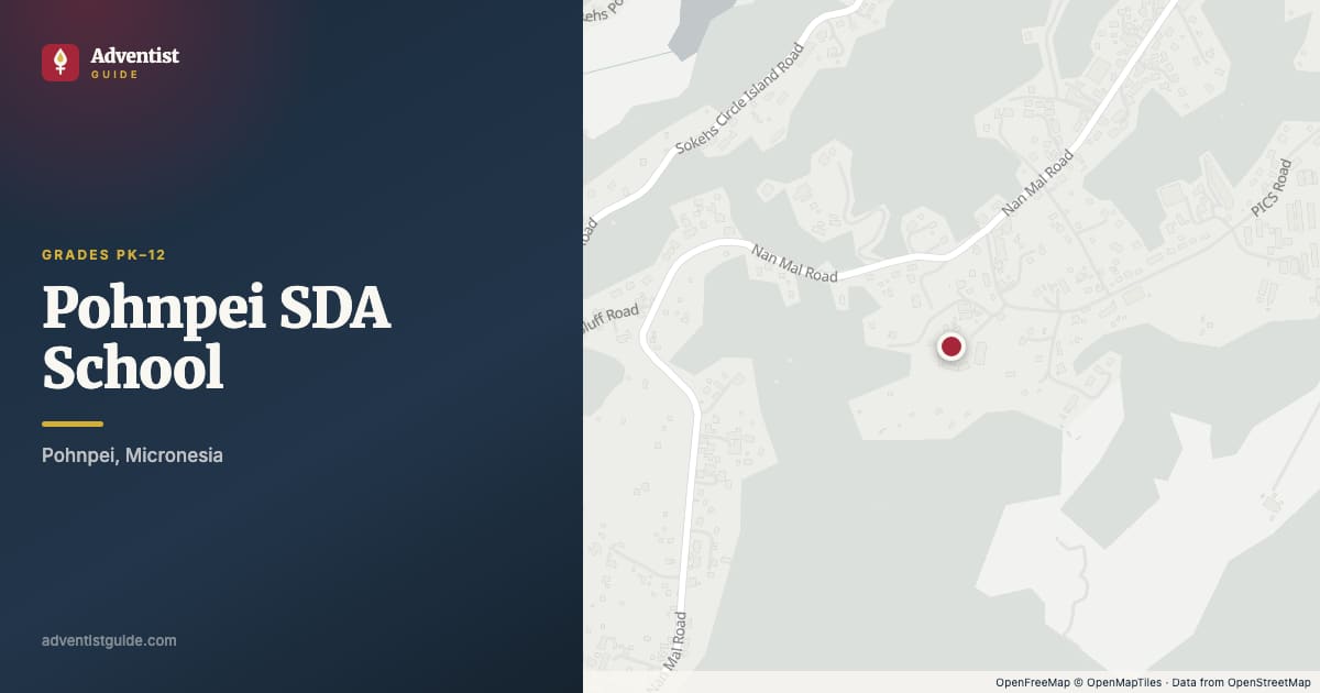Map showing Pohnpei SDA School in Pohnpei, Micronesia
