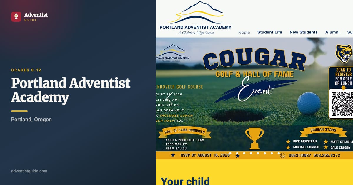 The Portland Adventist Academy website