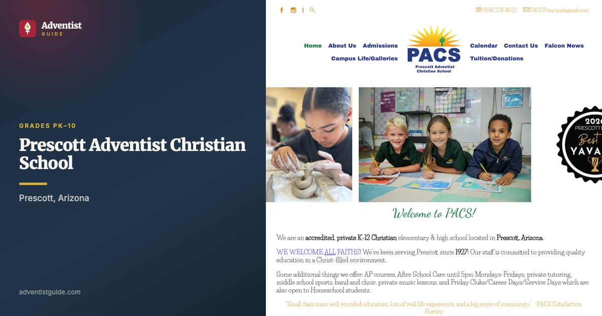 The Prescott Adventist Christian School website