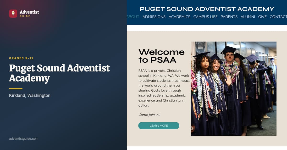 The Puget Sound Adventist Academy website