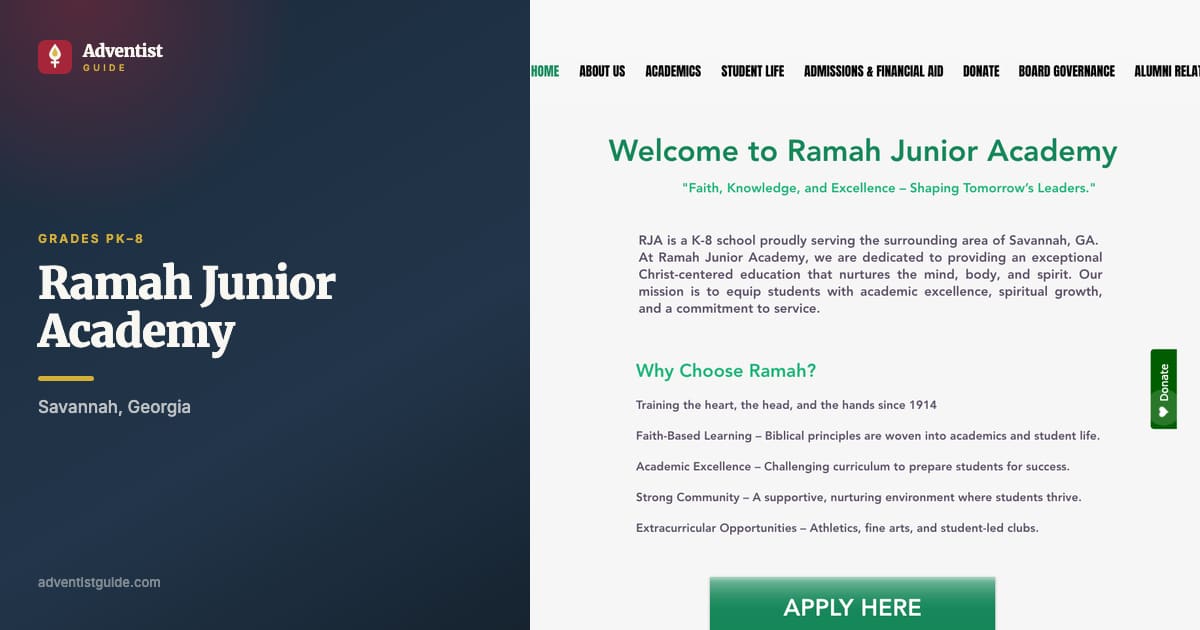 The Ramah Junior Academy website