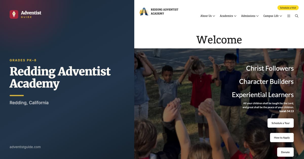 The Redding Adventist Academy website
