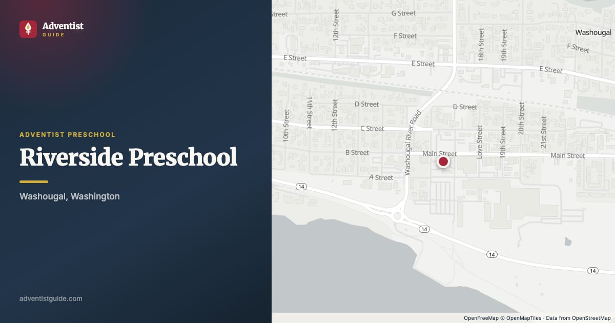 Map showing Riverside Preschool in Washougal, Washington