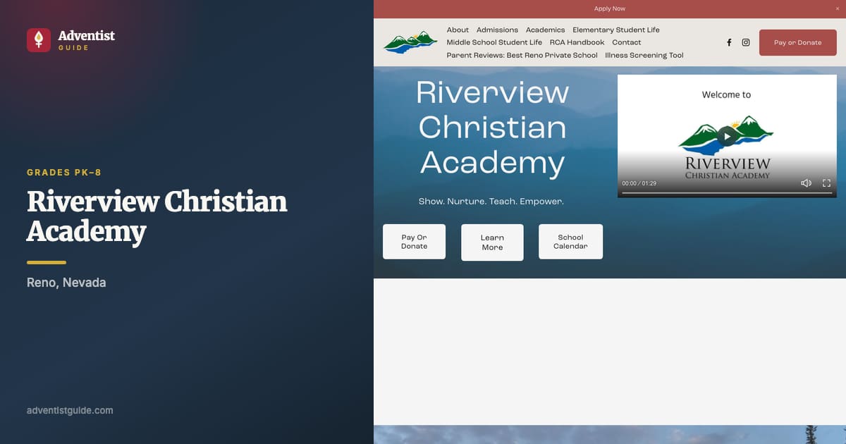 The Riverview Christian Academy website