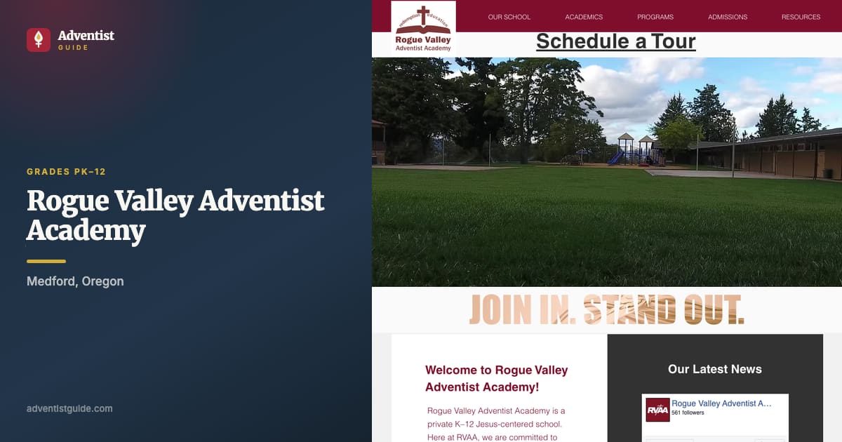 The Rogue Valley Adventist Academy website
