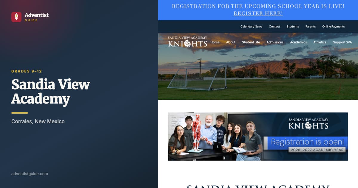 The Sandia View Academy website