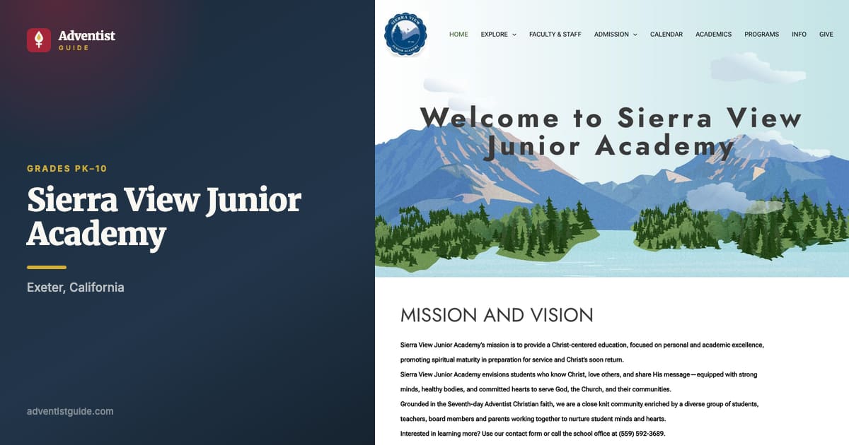 The Sierra View Junior Academy website