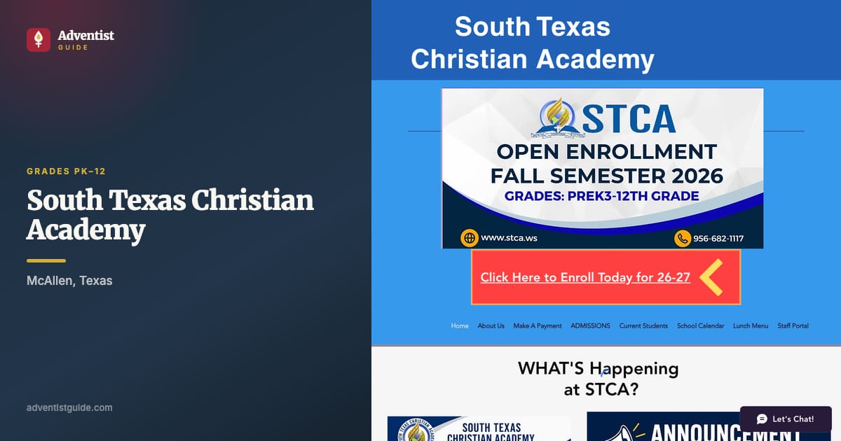 The South Texas Christian Academy website
