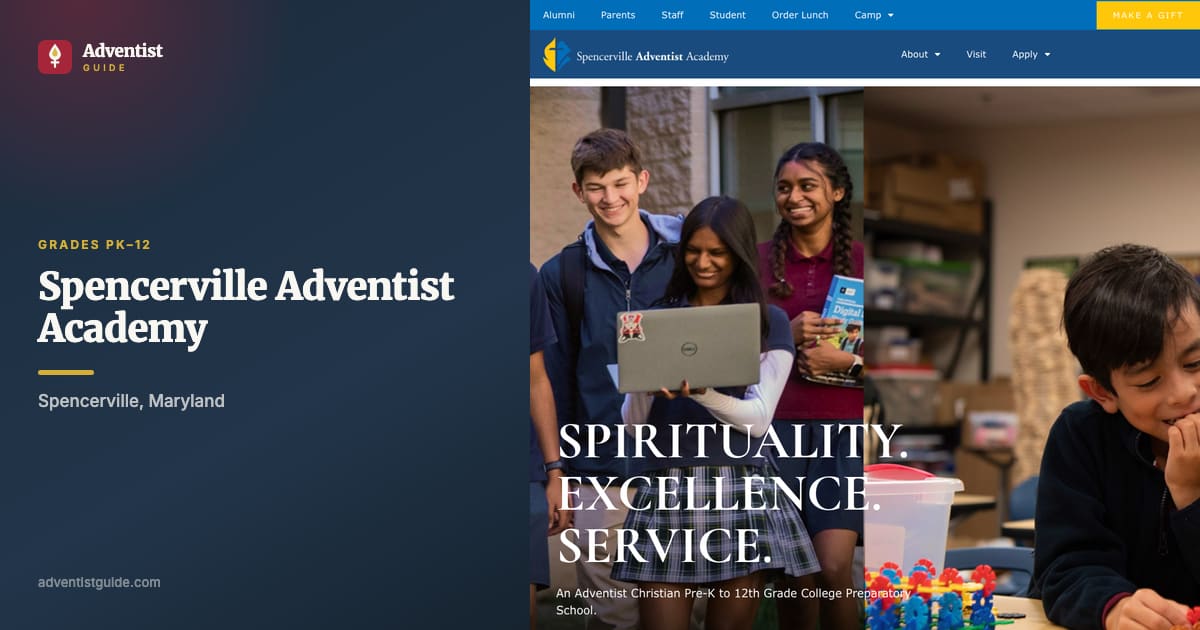The Spencerville Adventist Academy website