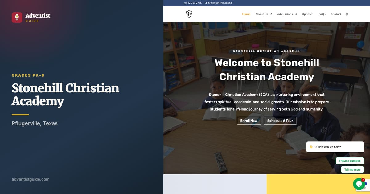 The Stonehill Christian Academy website