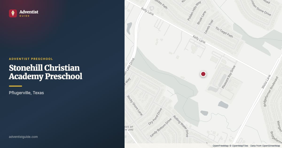 Map showing Stonehill Christian Academy Preschool in Pflugerville, Texas