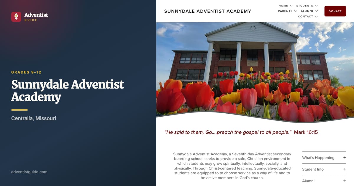 The Sunnydale Adventist Academy website