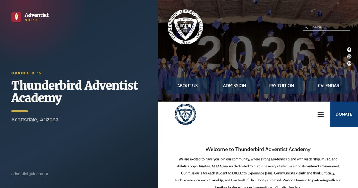 The Thunderbird Adventist Academy website