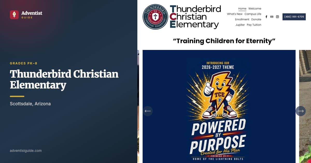 The Thunderbird Christian Elementary website