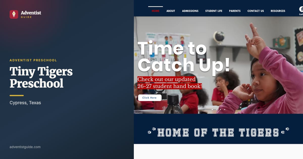 The Tiny Tigers Preschool website