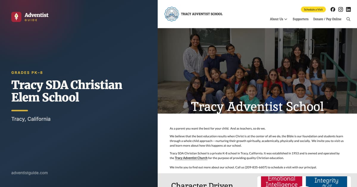 The Tracy SDA  Christian Elem School website