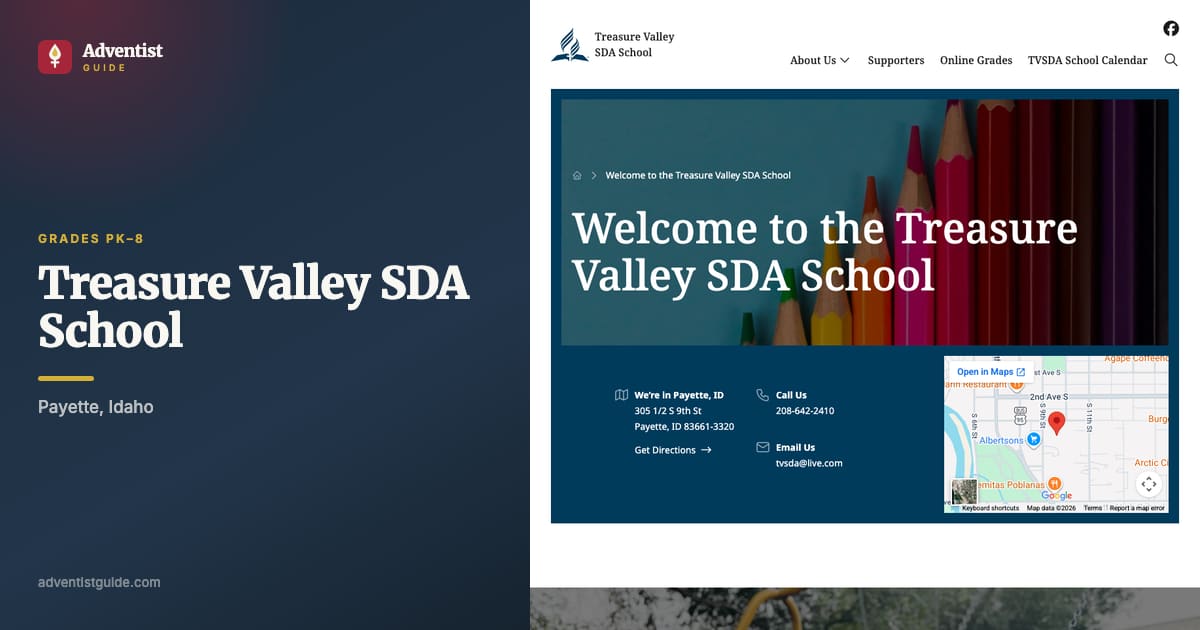 The Treasure Valley SDA School website