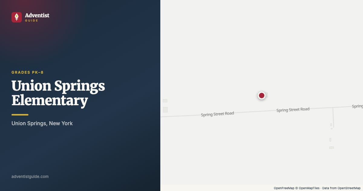 Map showing Union Springs Elementary in Union Springs, New York