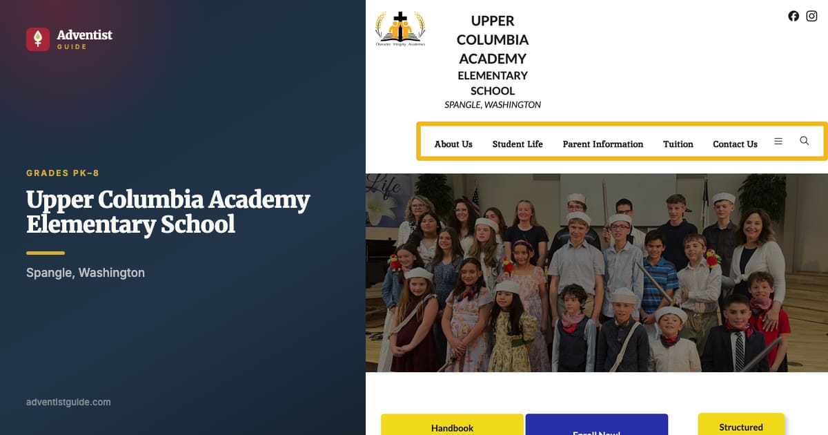The Upper Columbia Academy Elementary School website