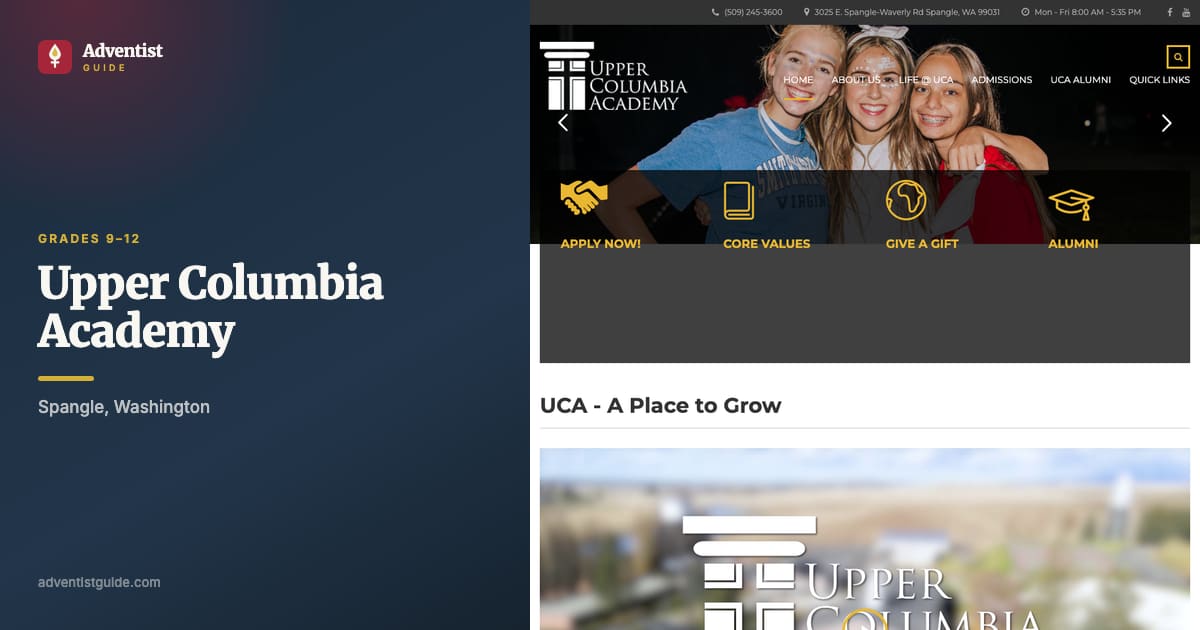 The Upper Columbia Academy website