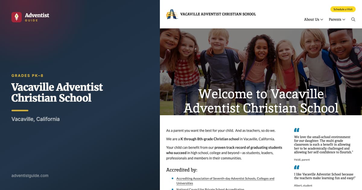 The Vacaville Adventist Christian School website