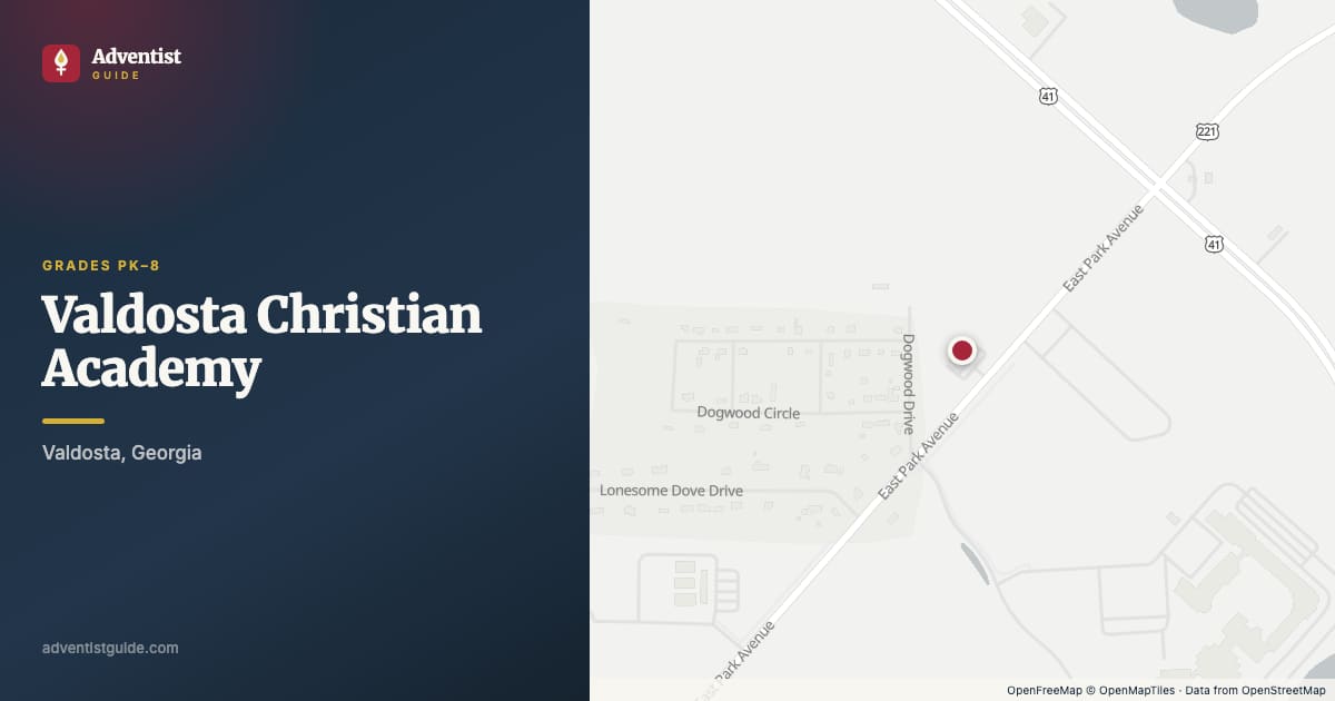 Map showing Valdosta Christian Academy in Valdosta, Georgia