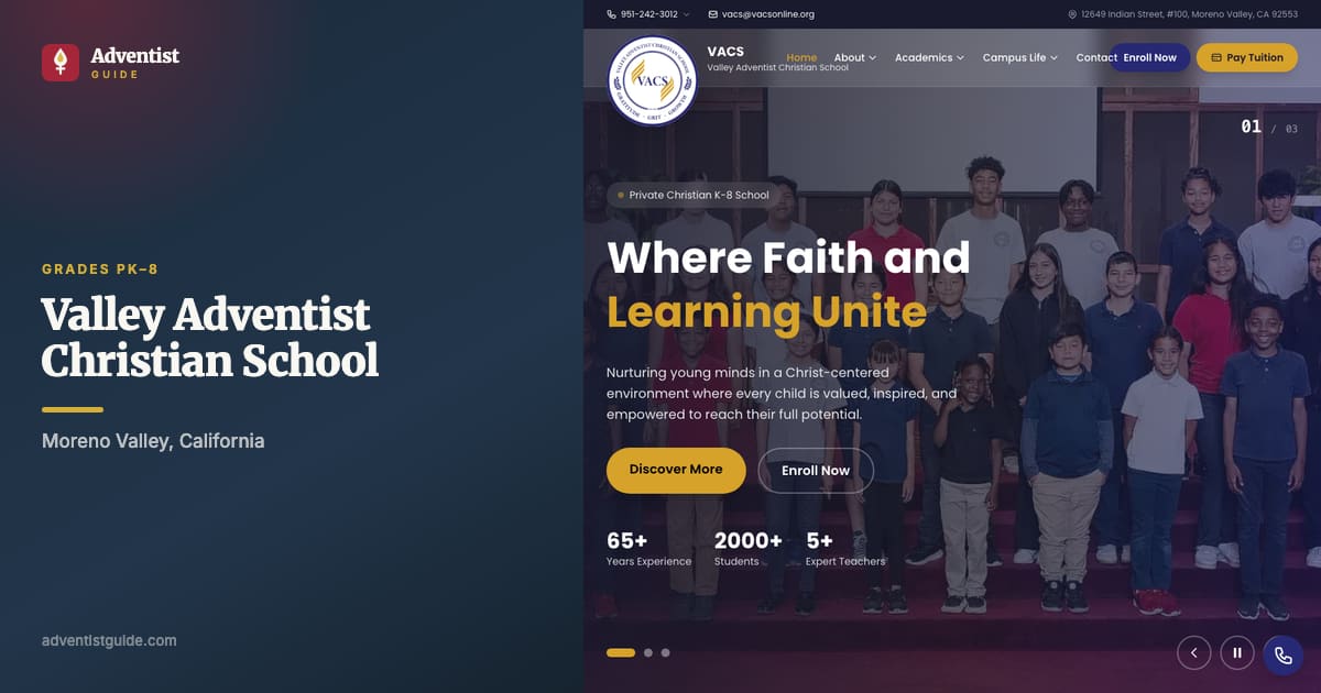 The Valley Adventist Christian School website