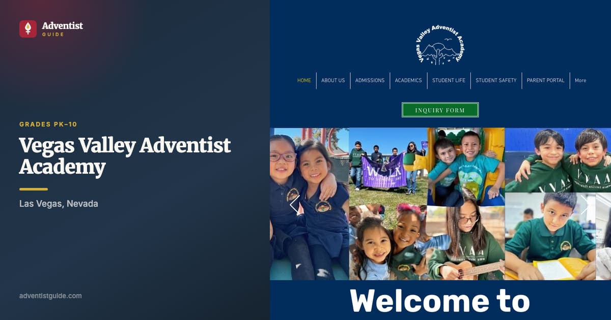 The Vegas Valley Adventist Academy website