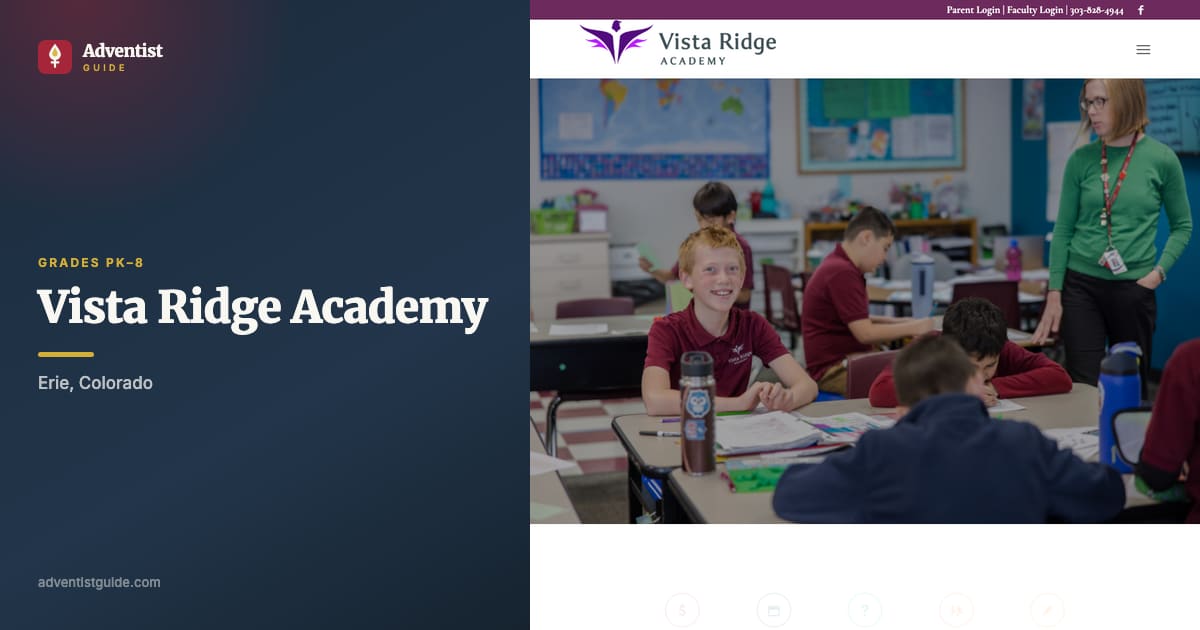 The Vista Ridge Academy website