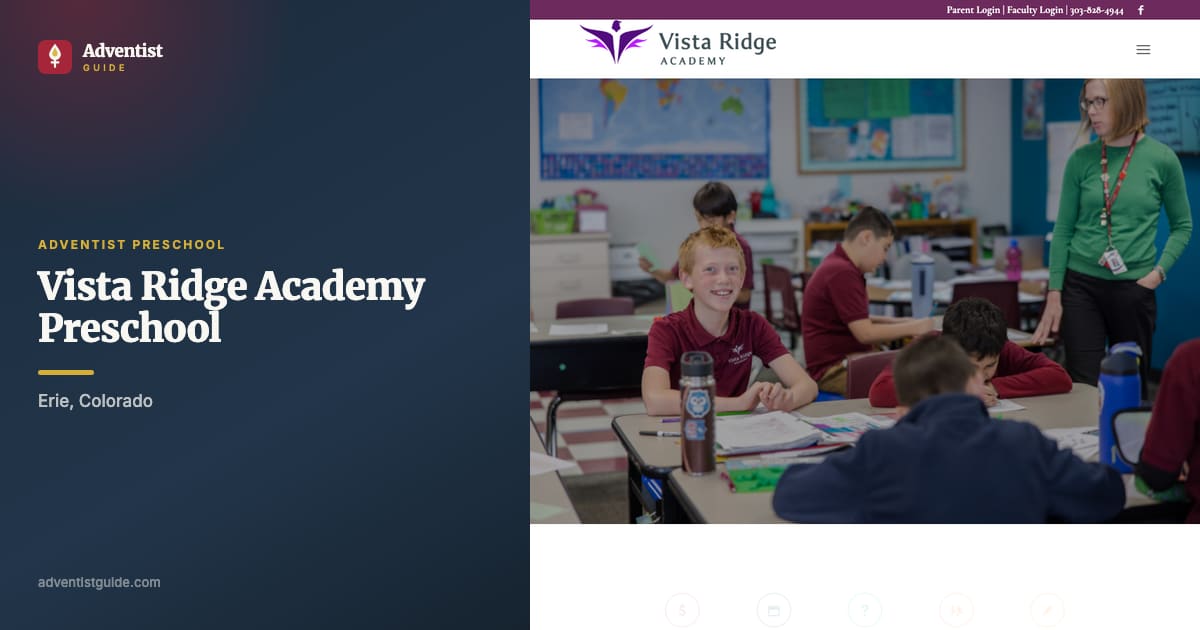 The Vista Ridge Academy Preschool website