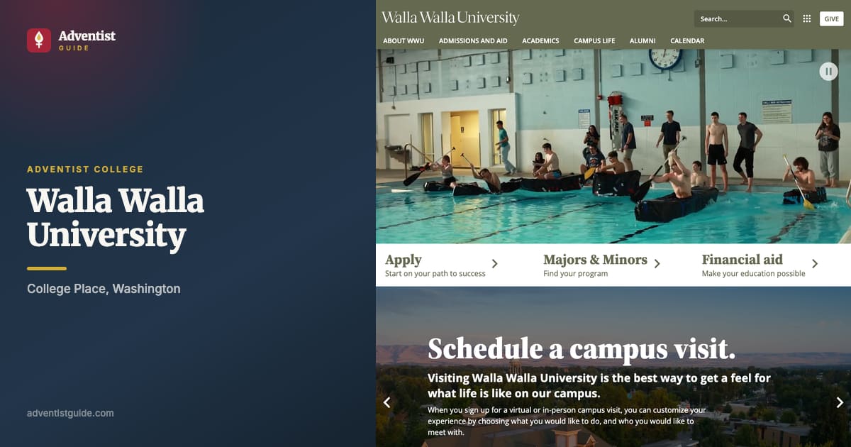 The Walla Walla University website
