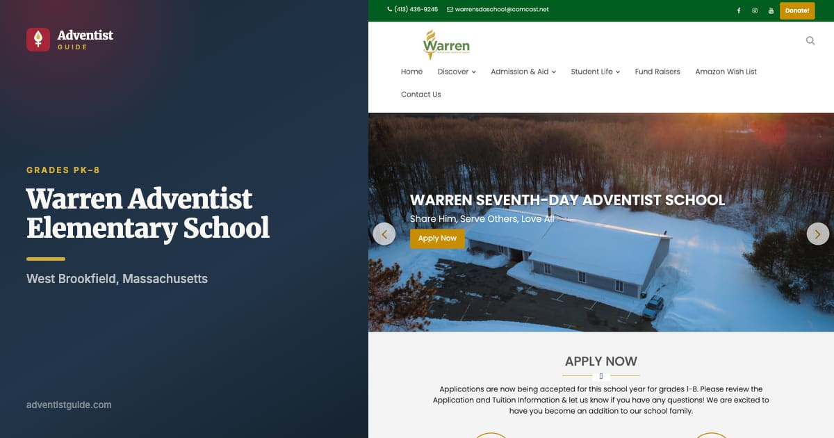 The Warren Adventist Elementary School website