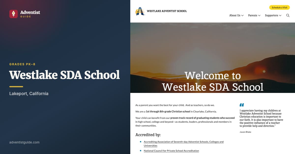 The Westlake SDA School website