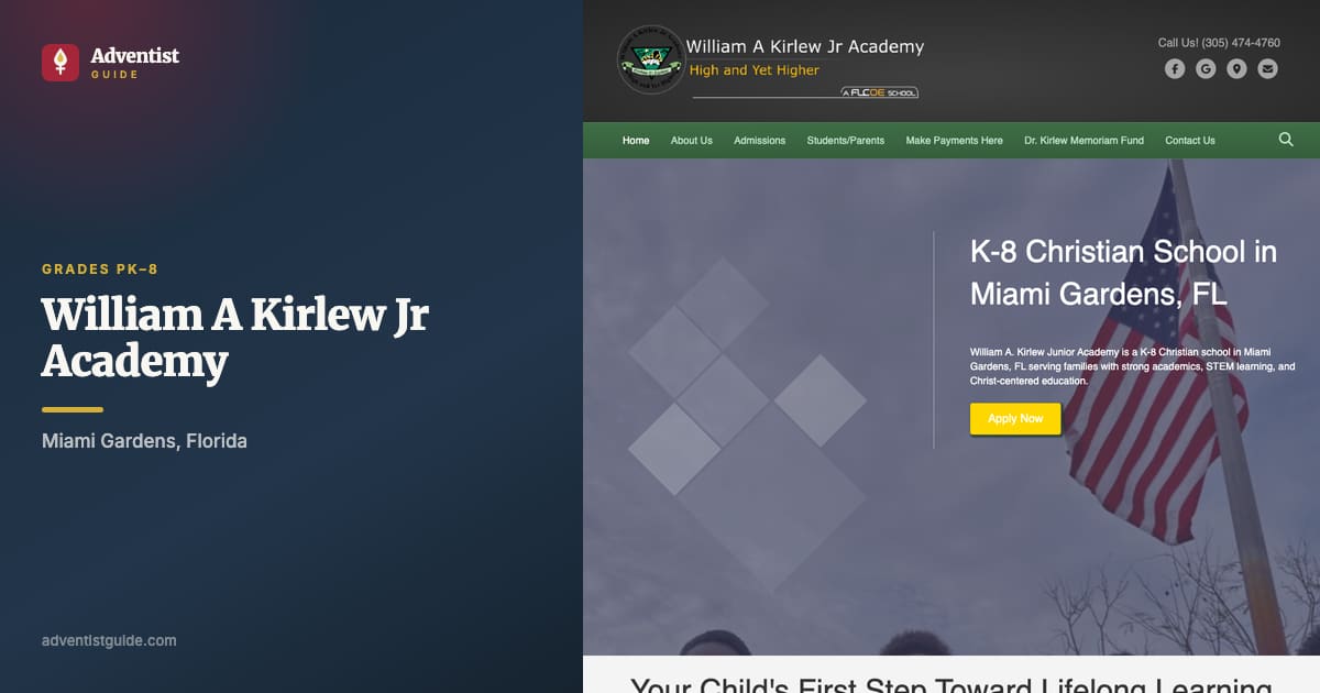 The William A Kirlew Jr Academy website