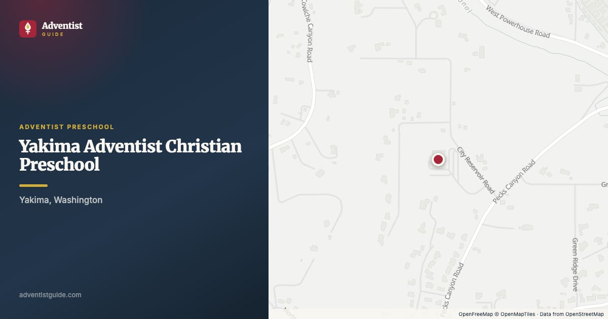 Map showing Yakima Adventist Christian Preschool in Yakima, Washington
