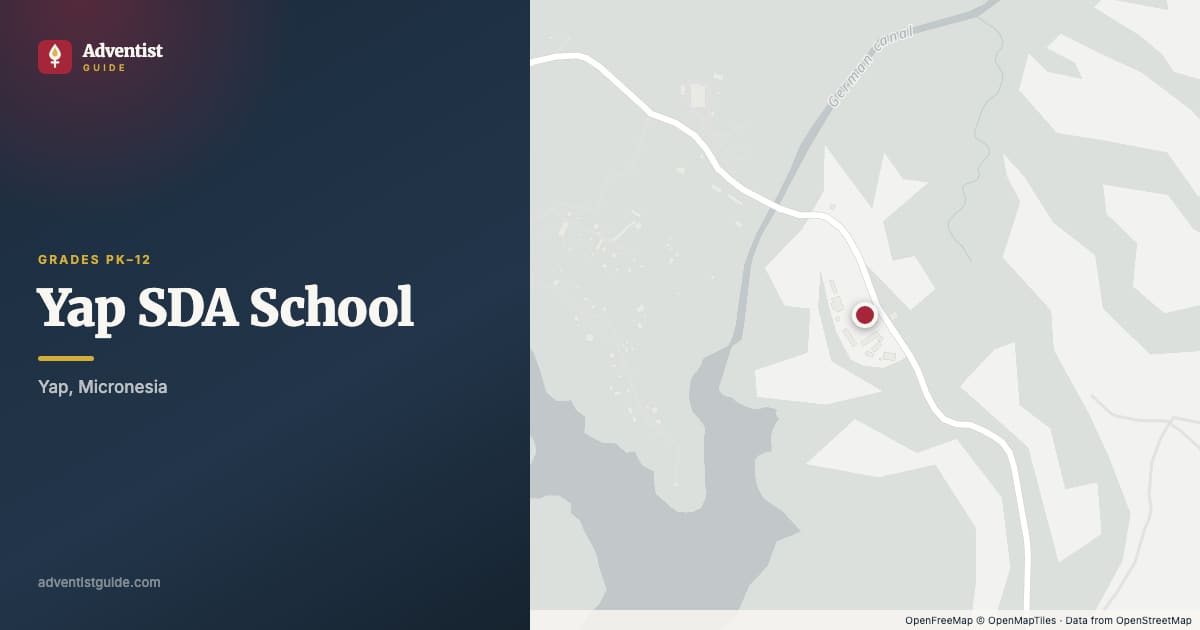 Map showing Yap SDA School in Yap, Micronesia