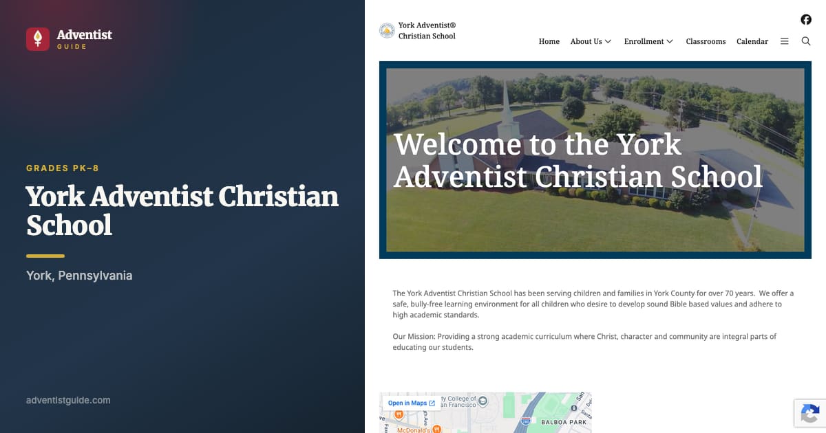 The York Adventist Christian School website