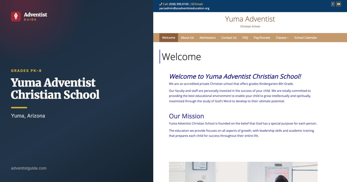The Yuma Adventist Christian School website
